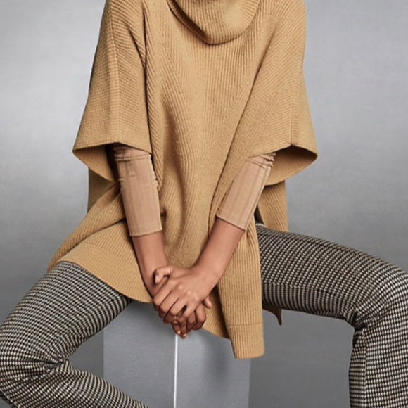 Ann Taylor ribbed turtleneck poncho - Picture 2 of 3